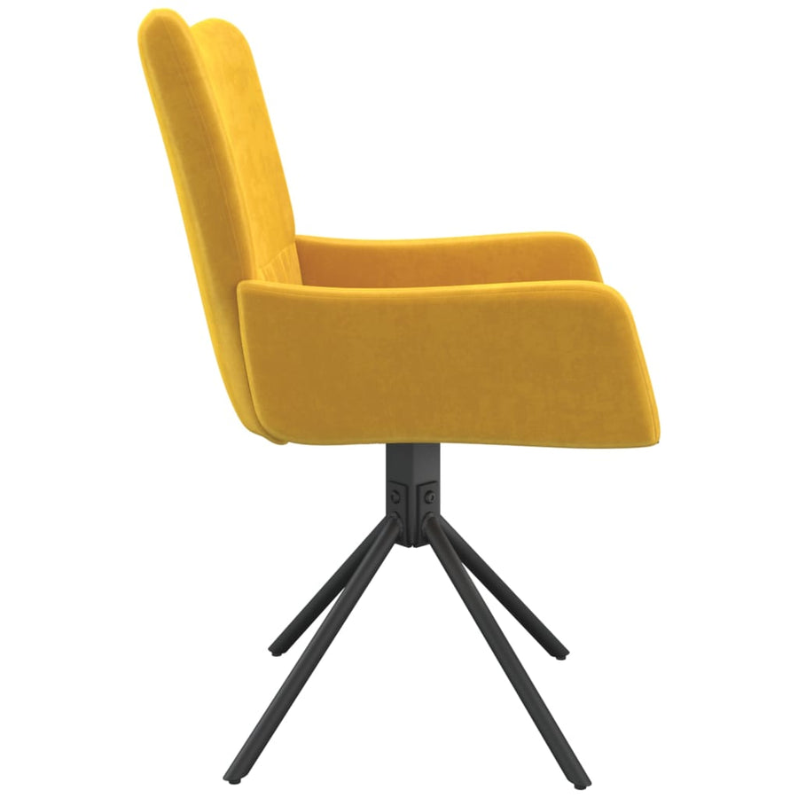 Eetkamerstoelen Draaibaar Fluweel Geel