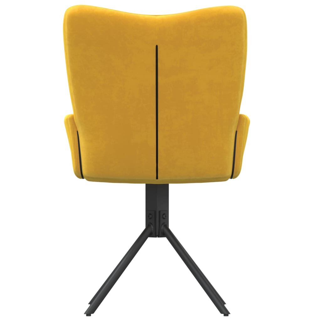 Eetkamerstoelen Draaibaar Fluweel Geel