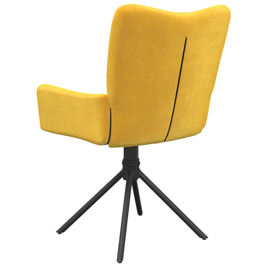 Eetkamerstoelen Draaibaar Fluweel Geel