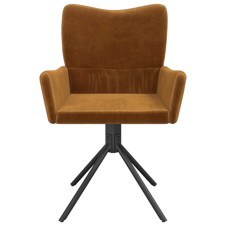 Eetkamerstoelen Draaibaar Fluweel Bruin