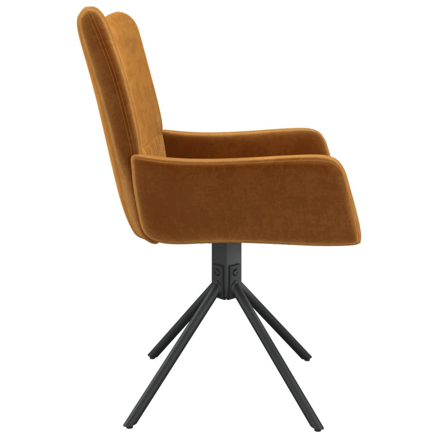 Eetkamerstoelen Draaibaar Fluweel Bruin