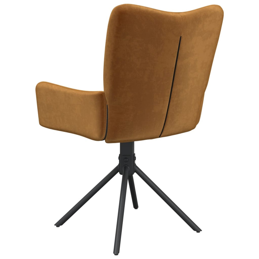 Eetkamerstoelen Draaibaar Fluweel Bruin