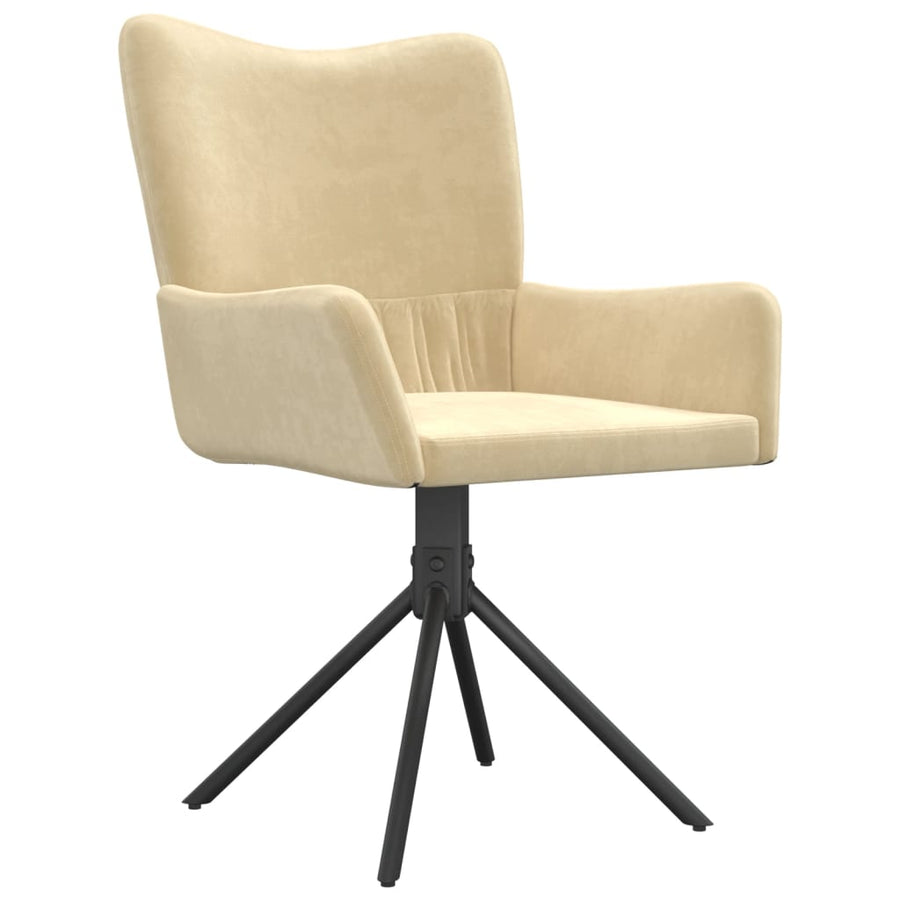 Eetkamerstoelen Draaibaar Fluweel Kleurig Crème