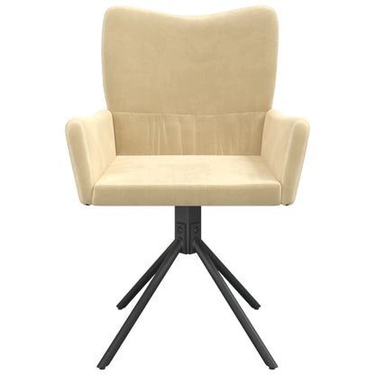 Eetkamerstoelen Draaibaar Fluweel Kleurig Crème