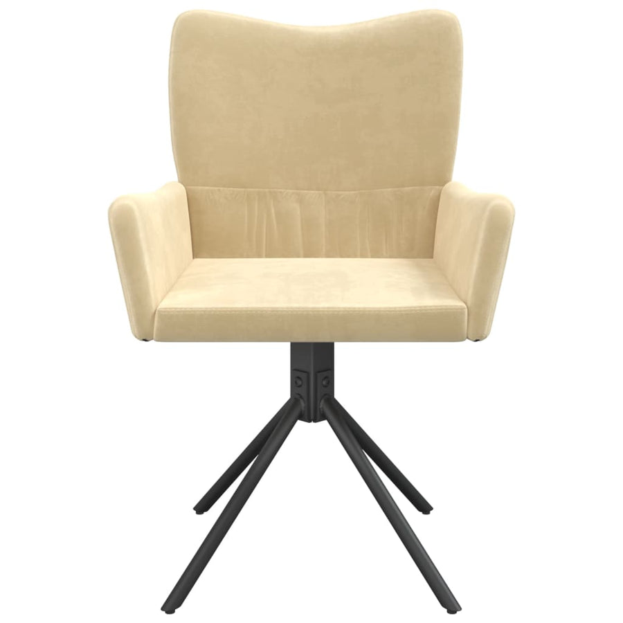 Eetkamerstoelen Draaibaar Fluweel Kleurig Crème