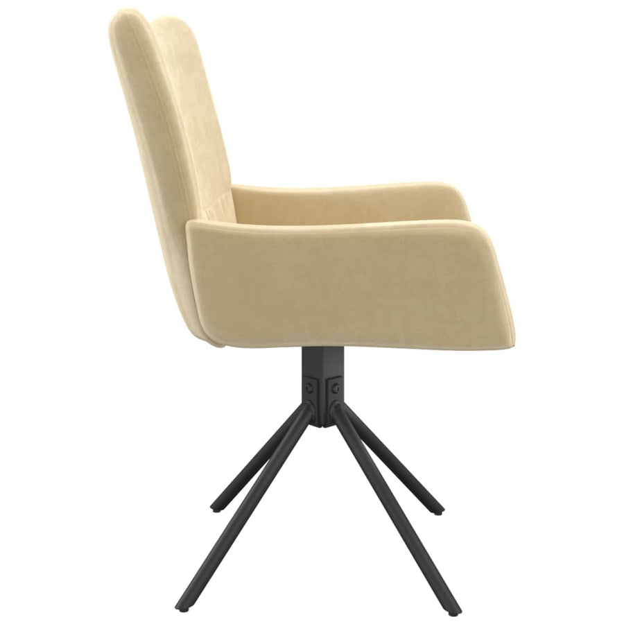 Eetkamerstoelen Draaibaar Fluweel Kleurig Crème
