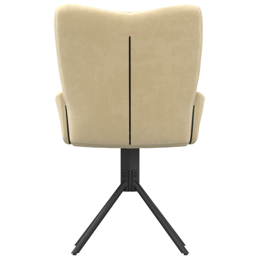 Eetkamerstoelen Draaibaar Fluweel Kleurig Crème