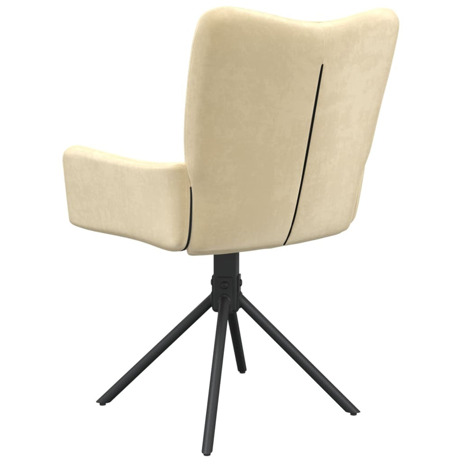 Eetkamerstoelen Draaibaar Fluweel Kleurig Crème