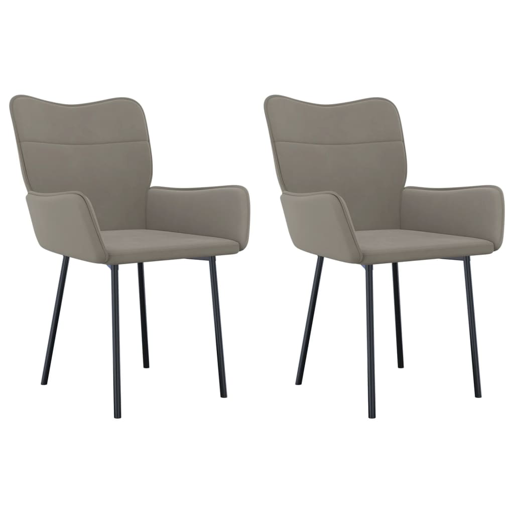 Eetkamerstoelen Fluweel Lichtgrijs