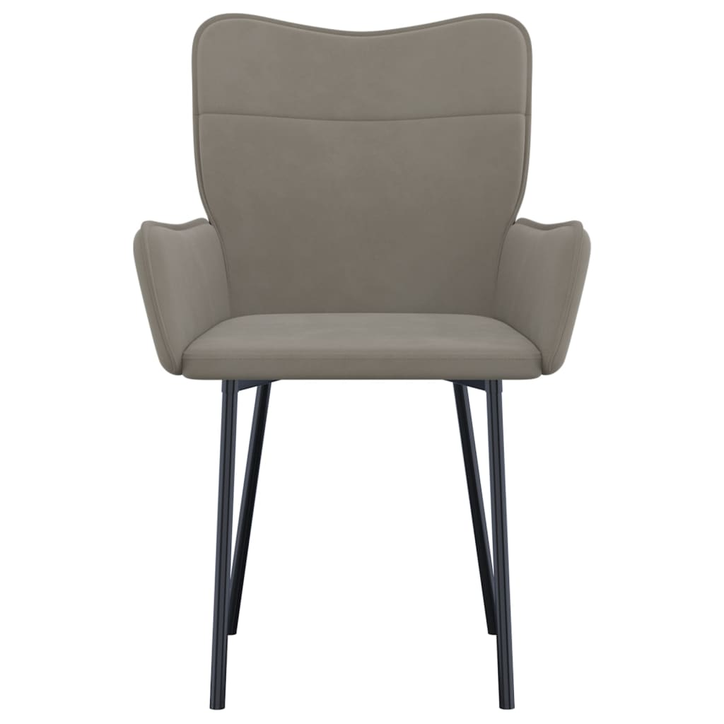 Eetkamerstoelen Fluweel Lichtgrijs