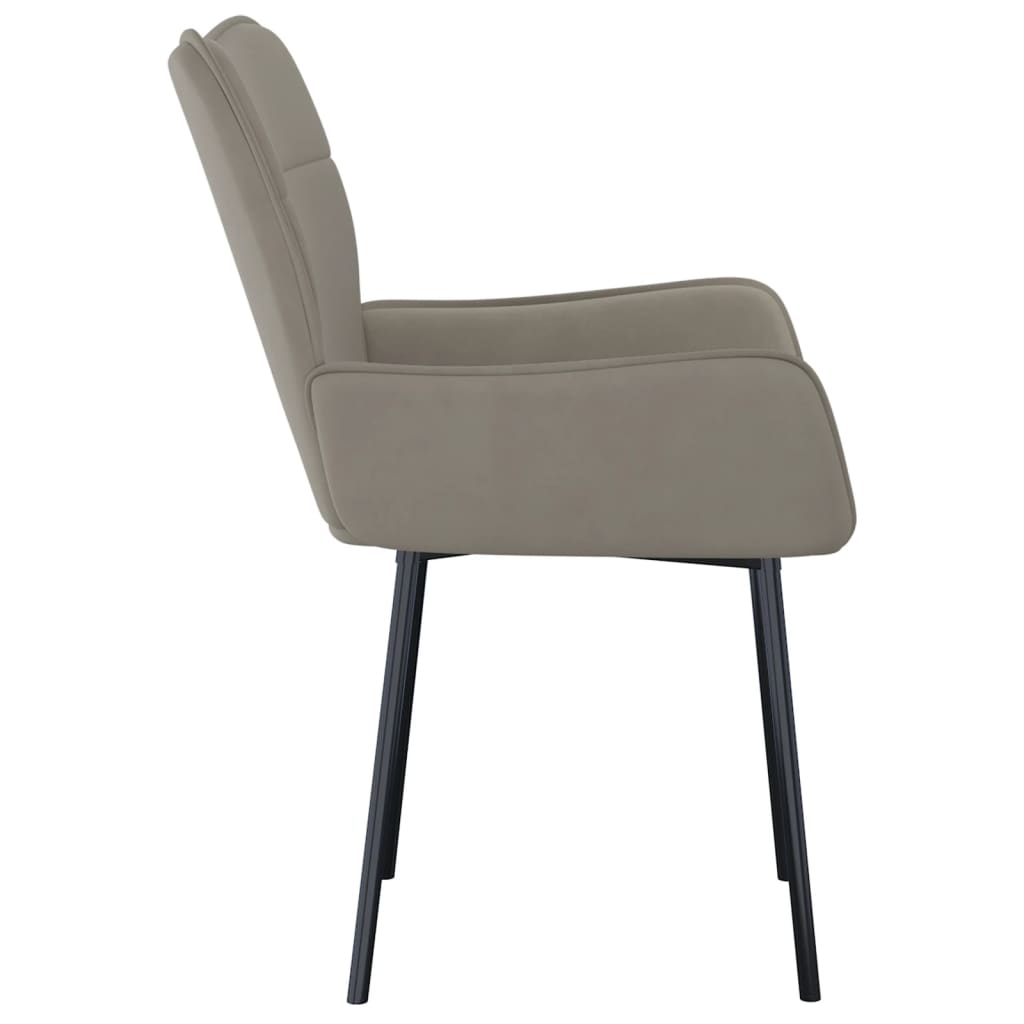 Eetkamerstoelen Fluweel Lichtgrijs