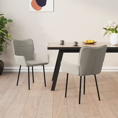 Eetkamerstoelen Fluweel Lichtgrijs