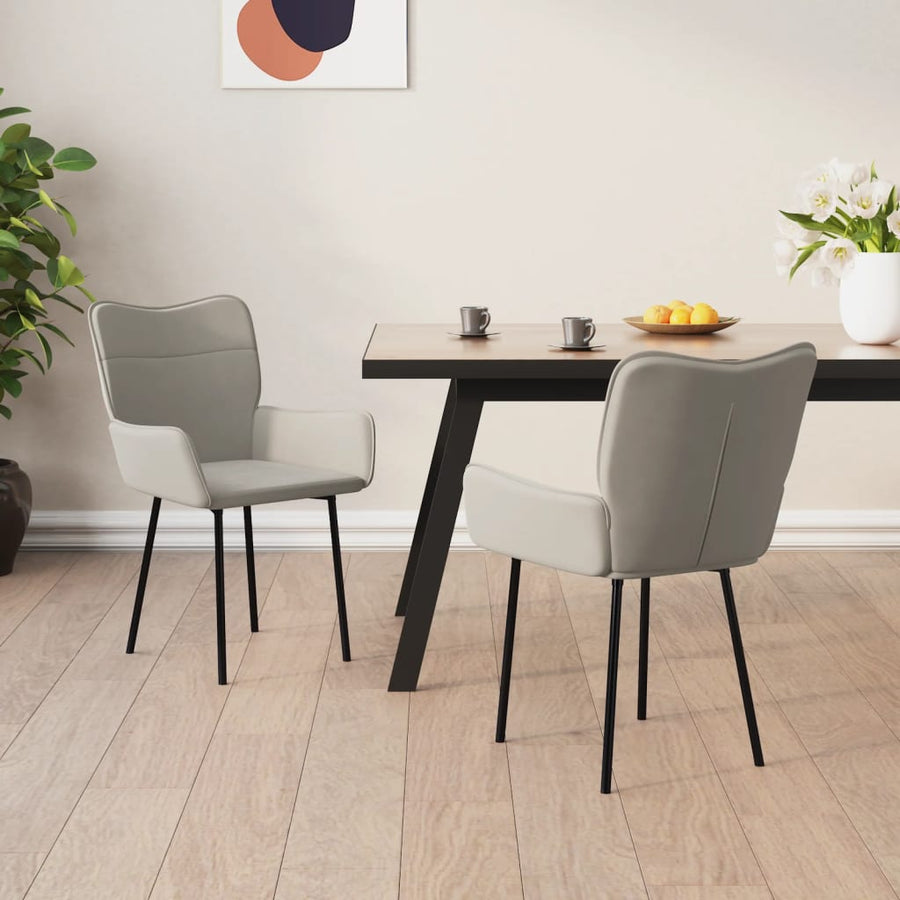 Eetkamerstoelen Fluweel Lichtgrijs