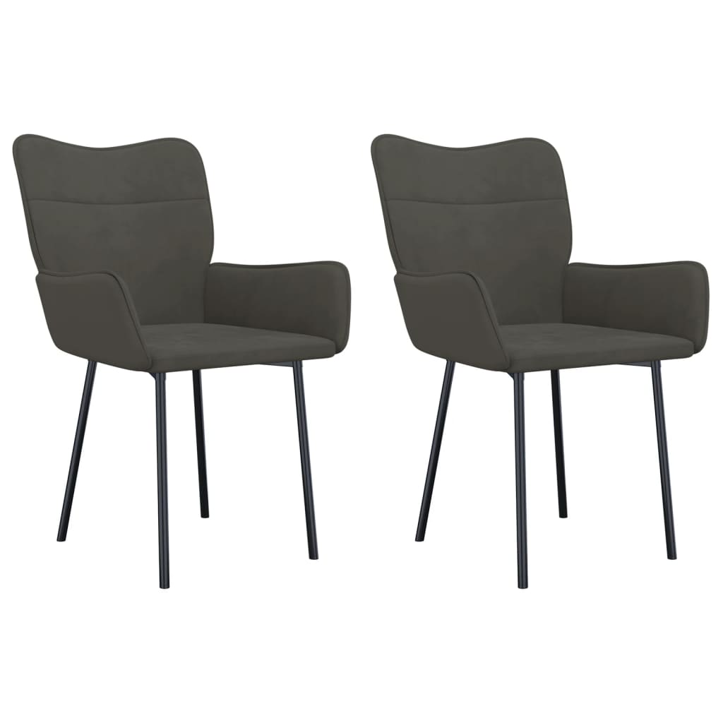Eetkamerstoelen Fluweel Donkergrijs