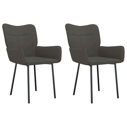 Eetkamerstoelen Fluweel Donkergrijs