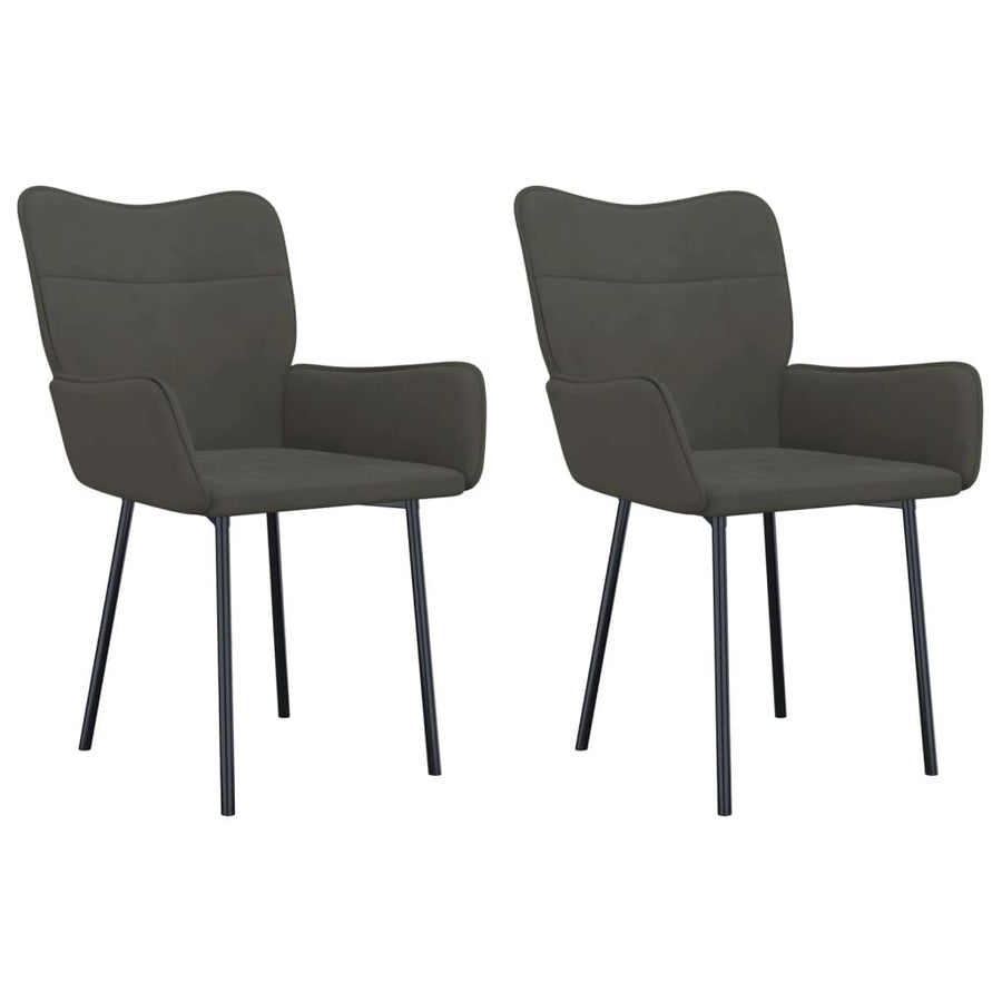 Eetkamerstoelen Fluweel Donkergrijs