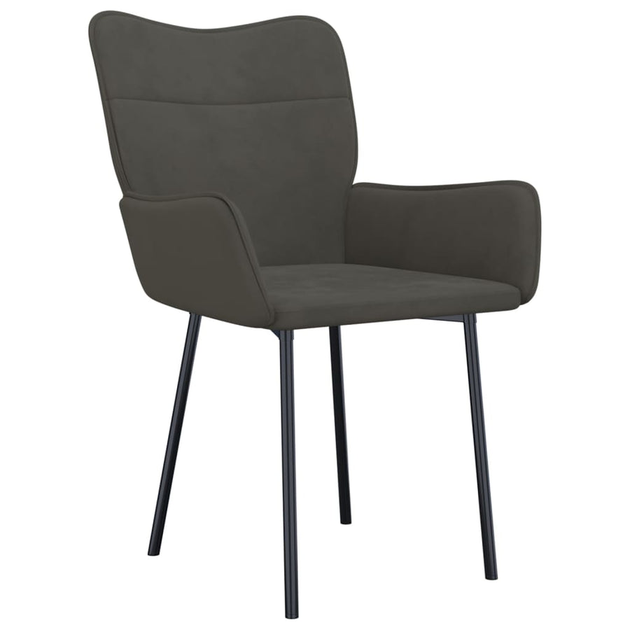 Eetkamerstoelen Fluweel Donkergrijs