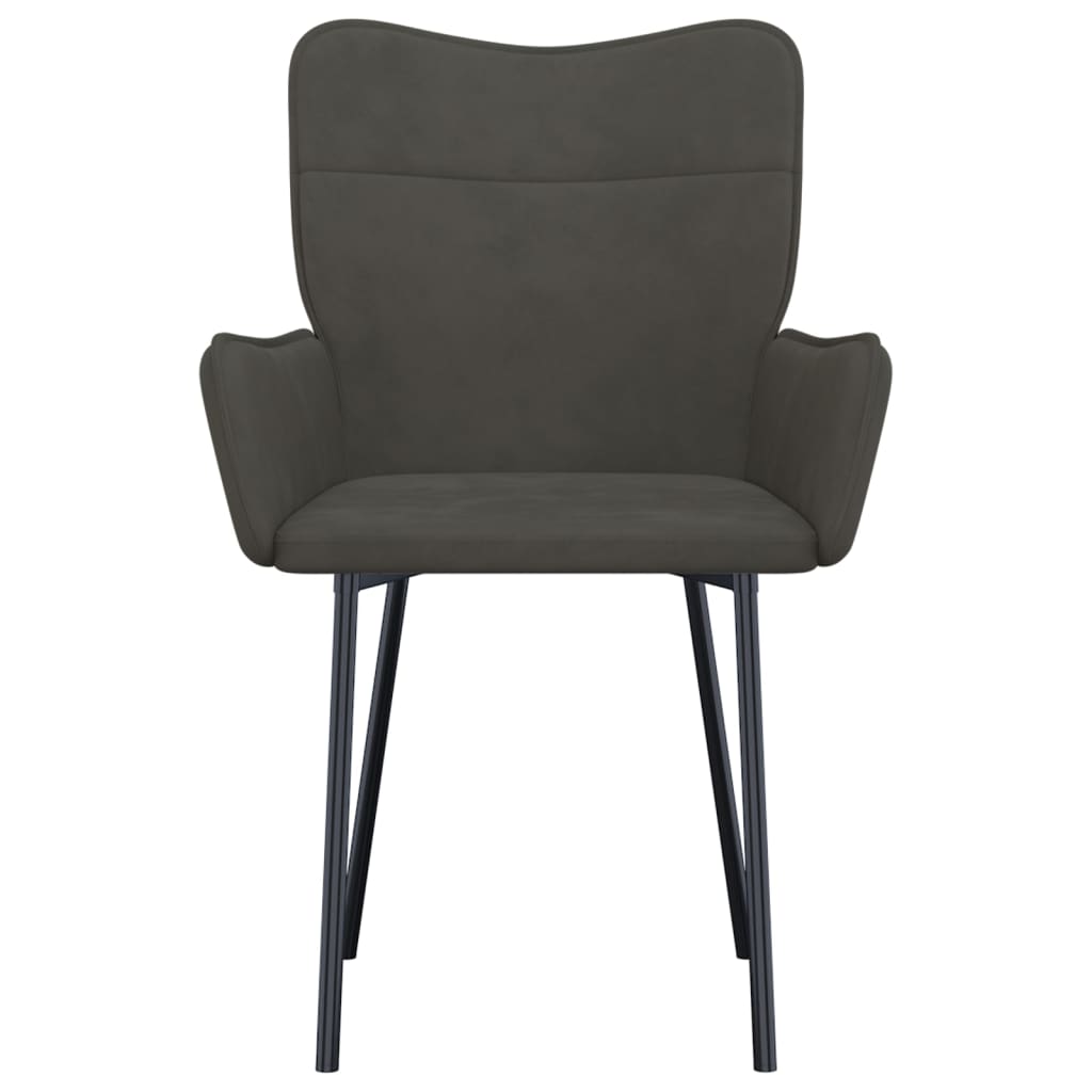 Eetkamerstoelen Fluweel Donkergrijs