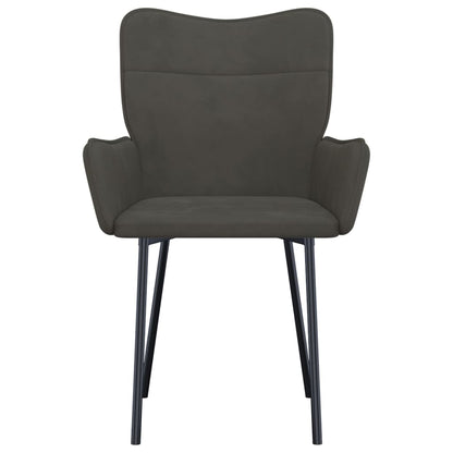 Eetkamerstoelen Fluweel Donkergrijs