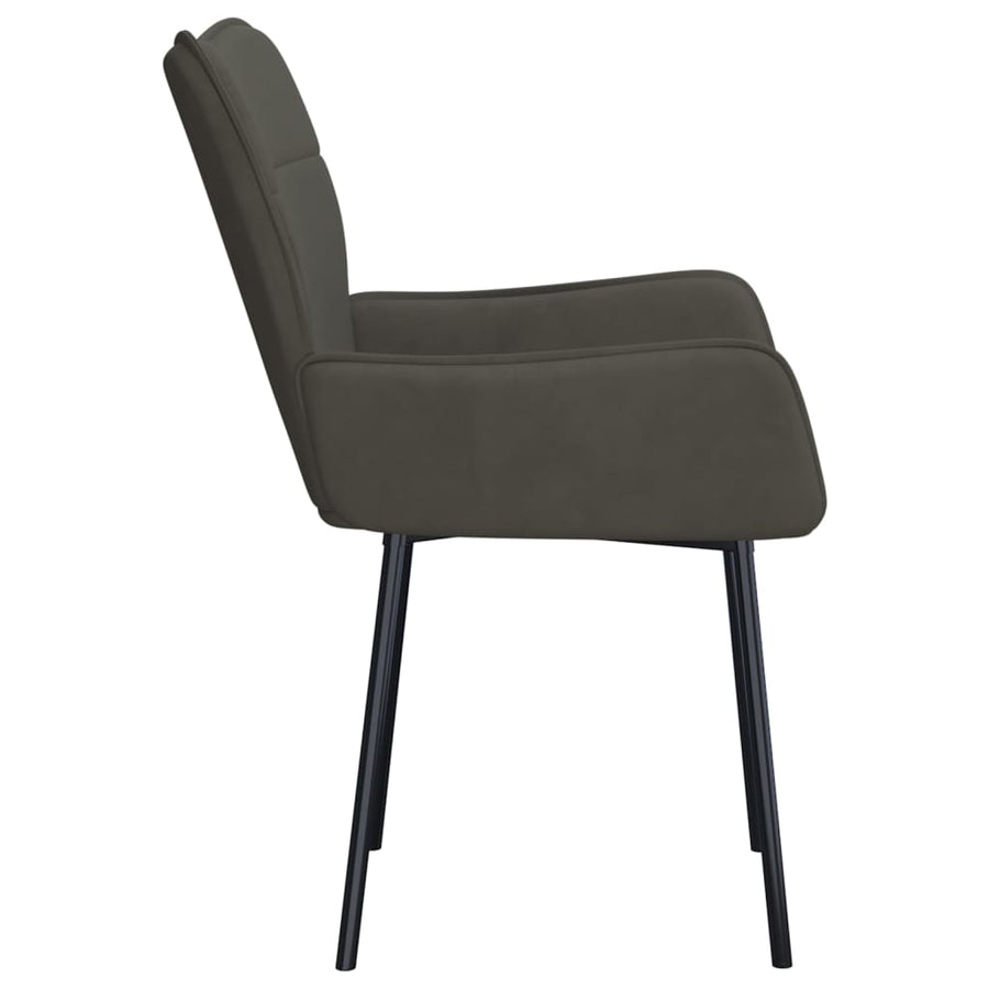 Eetkamerstoelen Fluweel Donkergrijs