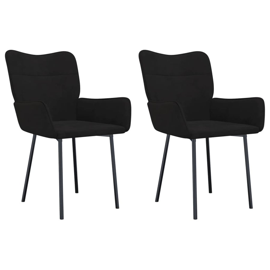 Eetkamerstoelen Fluweel Zwart