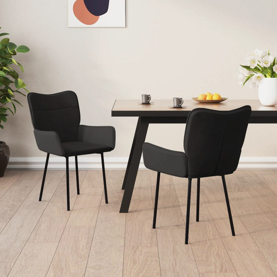 Eetkamerstoelen Fluweel Zwart
