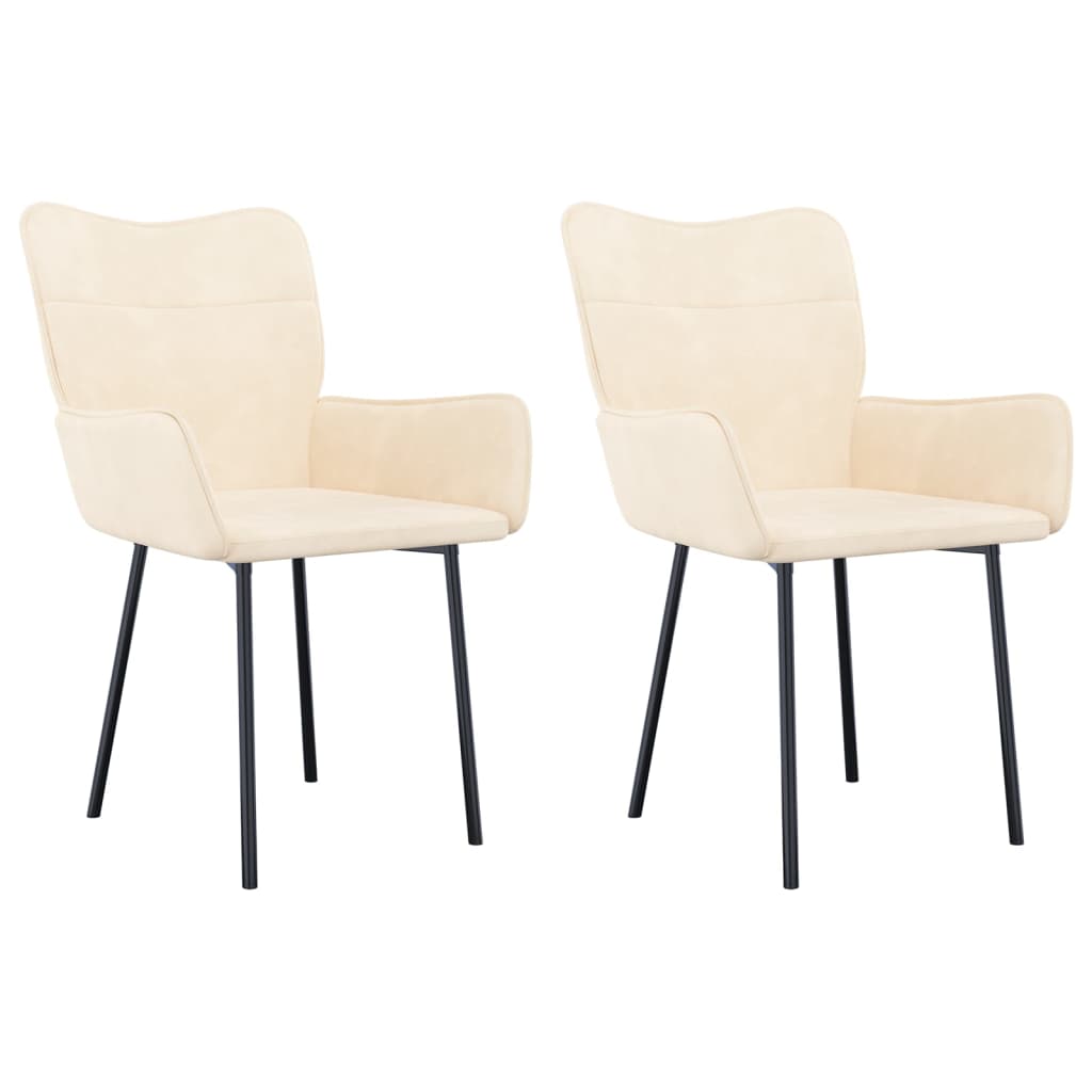 Eetkamerstoelen Fluweel Kleurig Crème