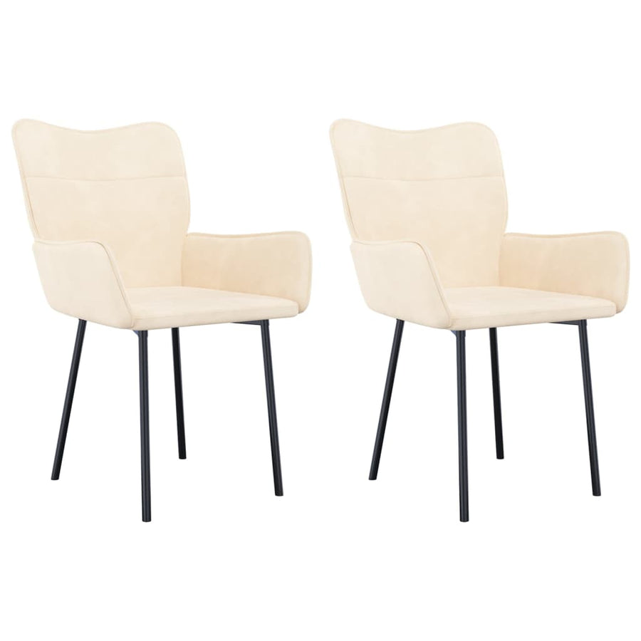 Eetkamerstoelen Fluweel Kleurig Crème