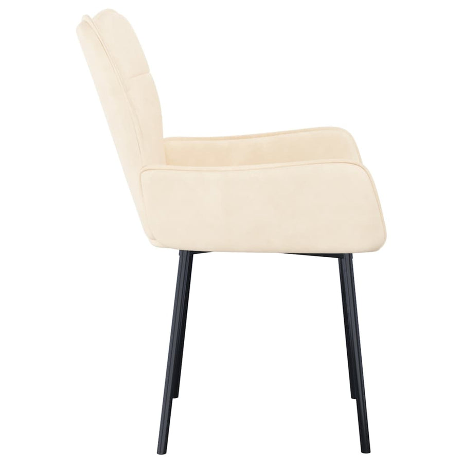 Eetkamerstoelen Fluweel Kleurig Crème