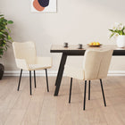 Eetkamerstoelen fluweel crème