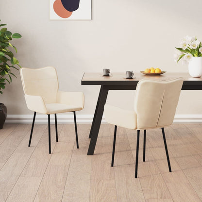 Eetkamerstoelen Fluweel Kleurig Crème