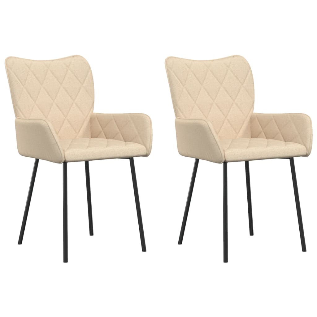 Eetkamerstoelen Stof Kleurig crème