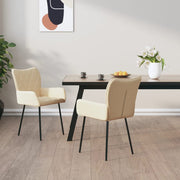Eetkamerstoelen 2 stuks crèmekleurig stof