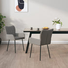 Eetkamerstoelen 2 stuks stof lichtgrijs 55x55x82 cm