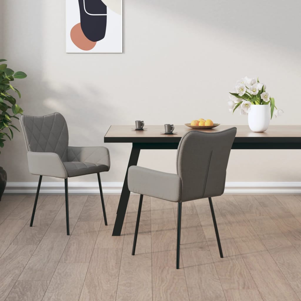 Eetkamerstoelen Stof Lichtgrijs
