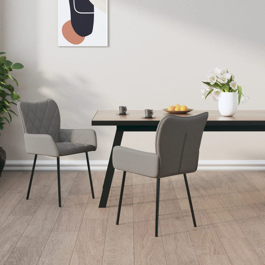 Eetkamerstoelen Stof Lichtgrijs