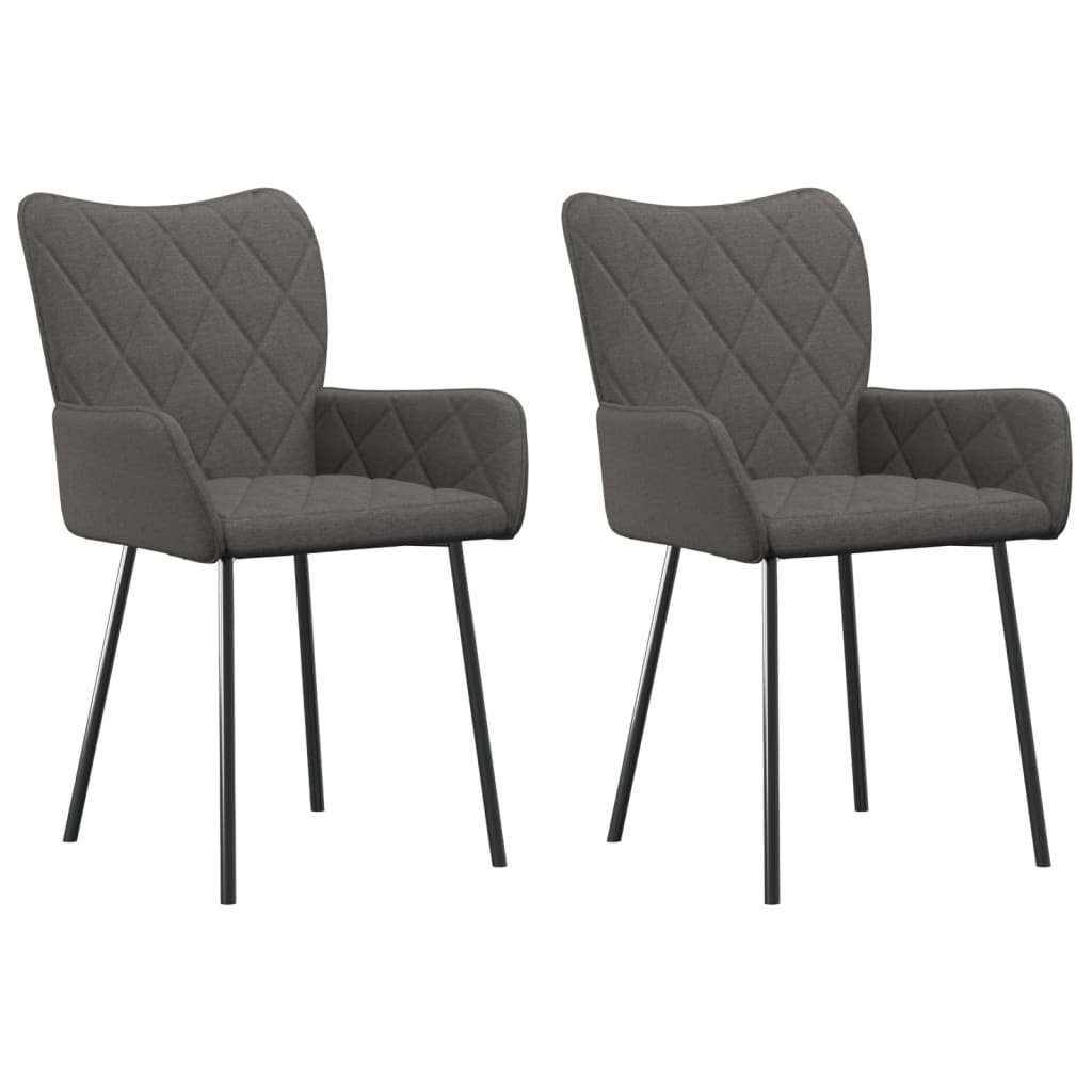 Eetkamerstoelen 2 st stof donkergrijs Donkergrijs