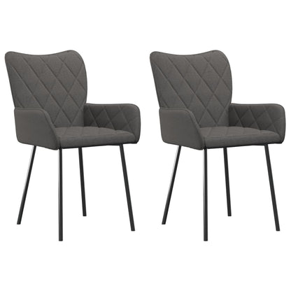 Eetkamerstoelen 2 st stof donkergrijs Donkergrijs