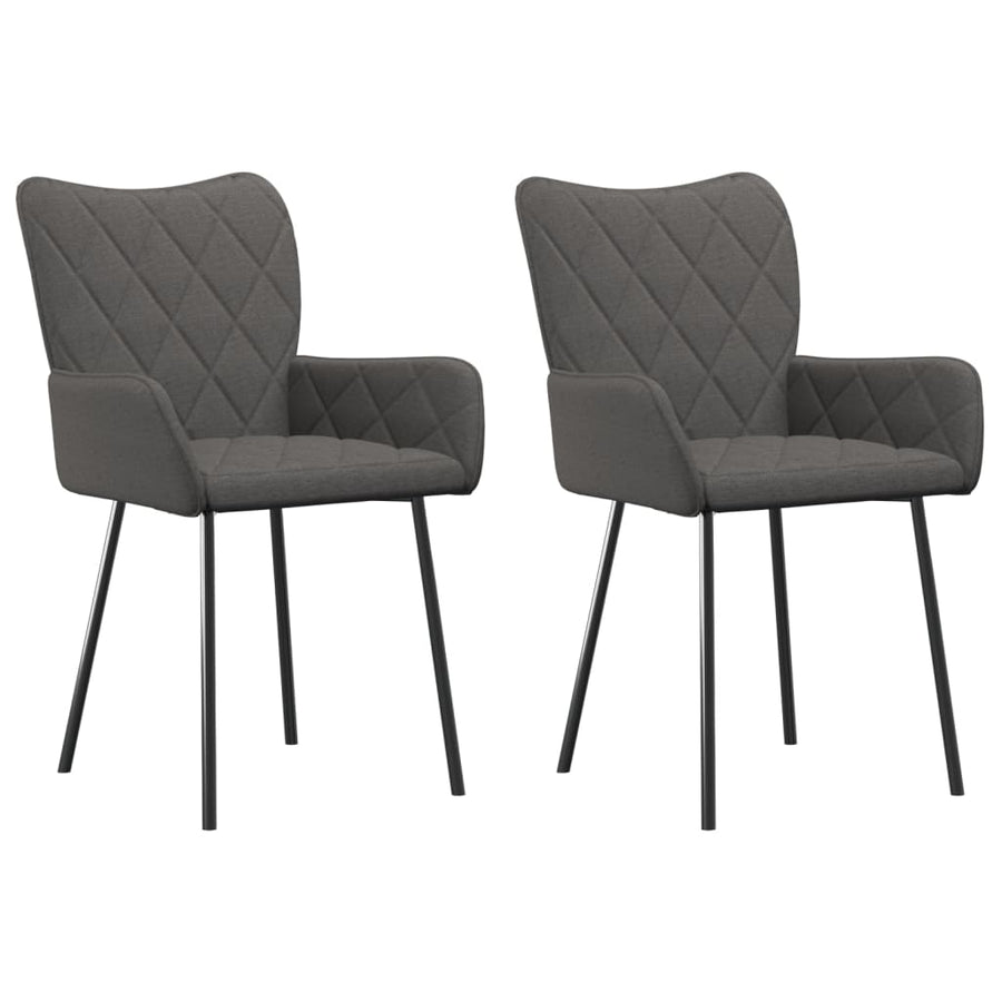 Eetkamerstoelen 2 st stof donkergrijs Donkergrijs