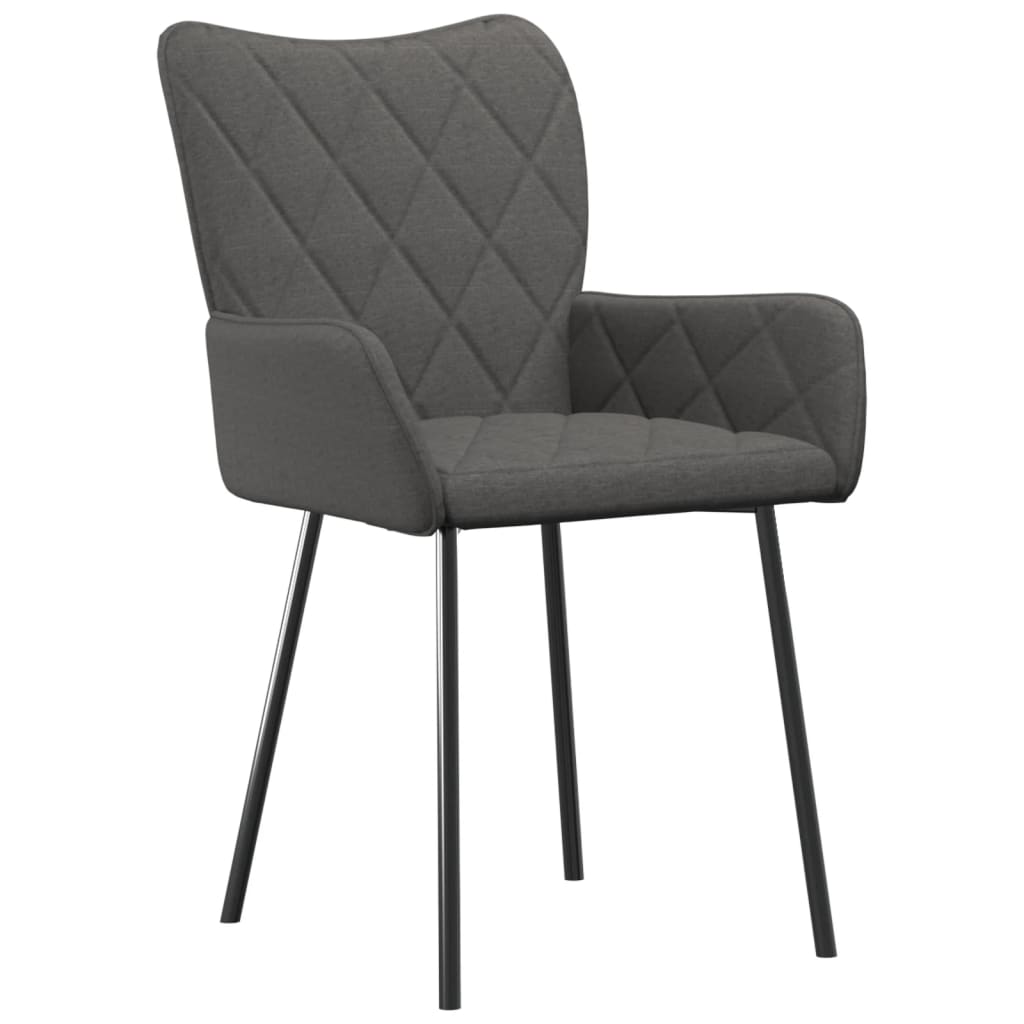 Eetkamerstoelen 2 st stof donkergrijs Donkergrijs