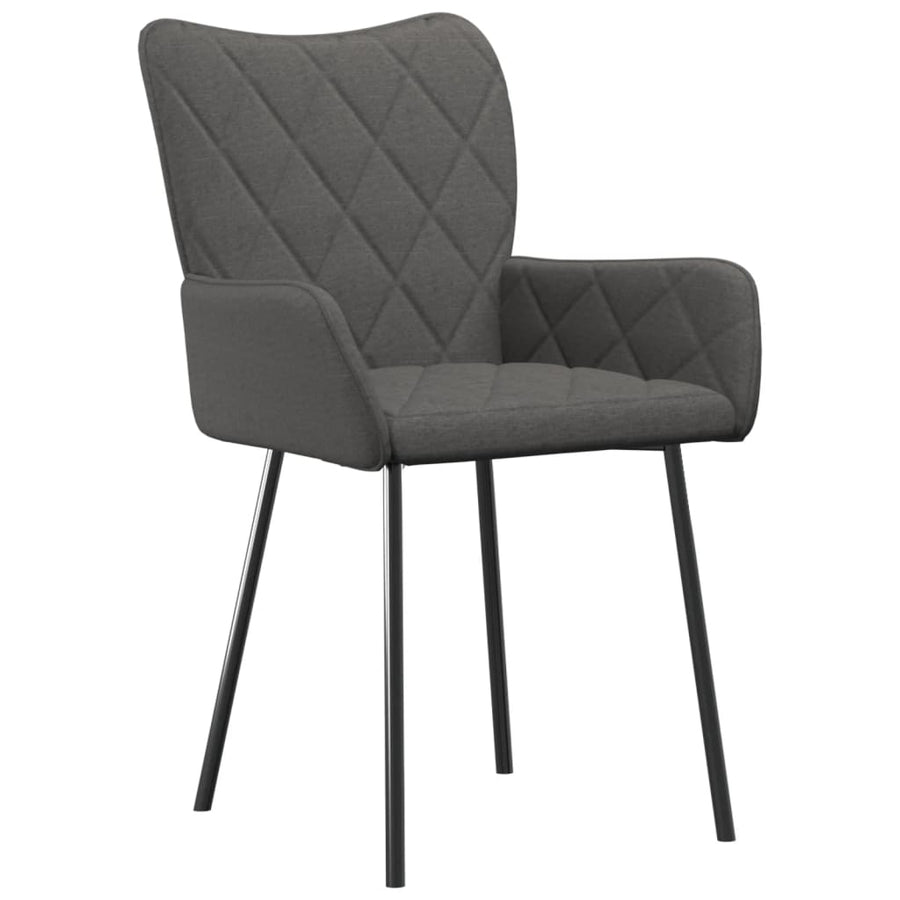 Eetkamerstoelen 2 st stof donkergrijs Donkergrijs