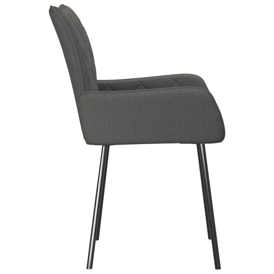 Eetkamerstoelen 2 st stof donkergrijs Donkergrijs
