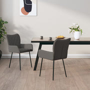 Eetkamerstoelen stof donkergrijs 2 stuks