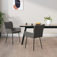 Eetkamerstoelen 2 st stof donkergrijs Donkergrijs