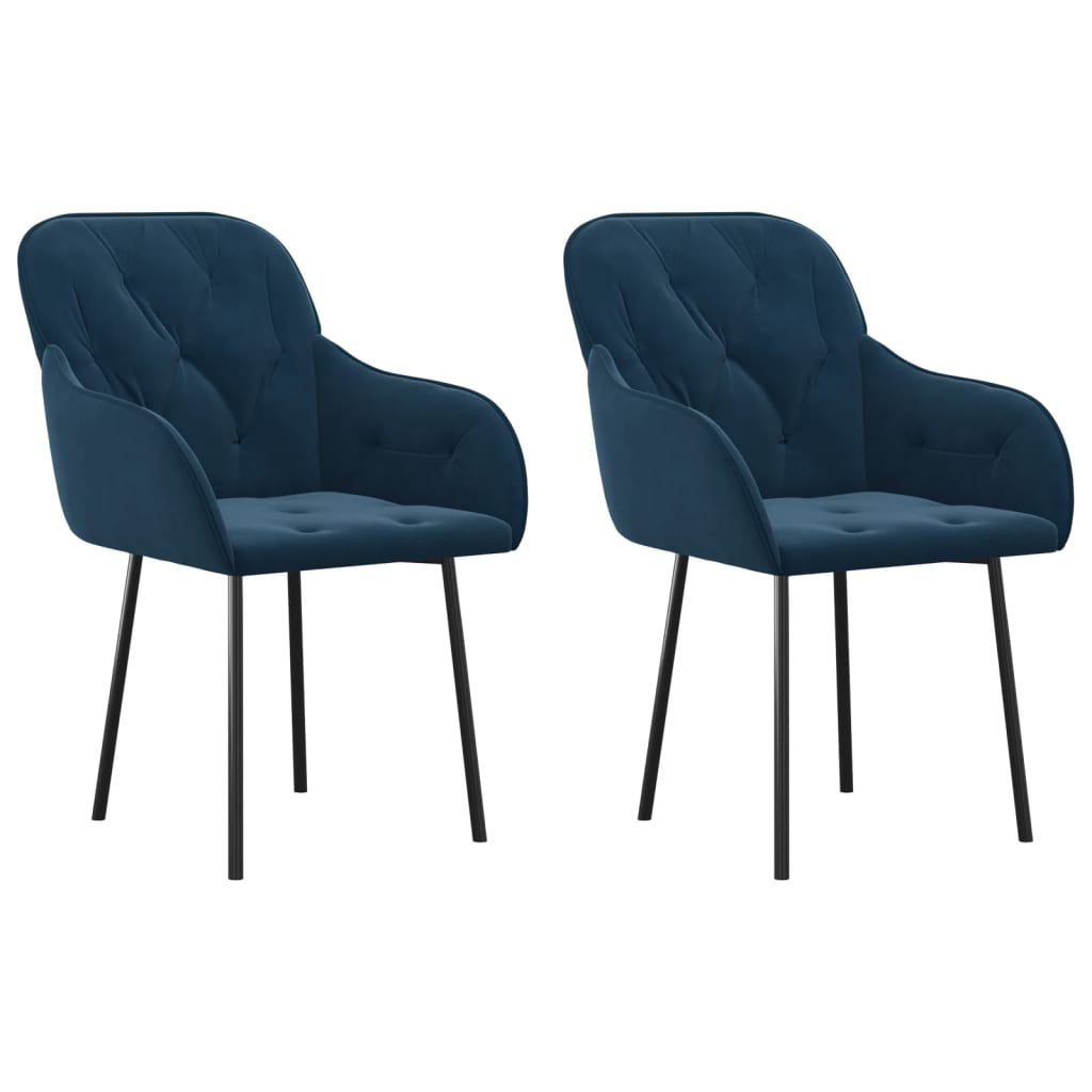 Eetkamerstoelen Fluweel Blauw