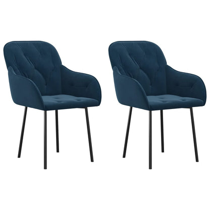 Eetkamerstoelen Fluweel Blauw