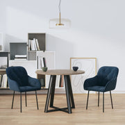 Eetkamerstoelen 2 st fluweel blauw 57x61x80 cm