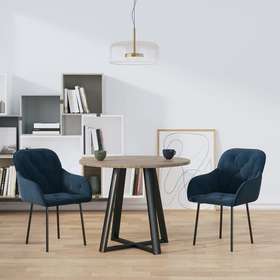 Eetkamerstoelen Fluweel Blauw