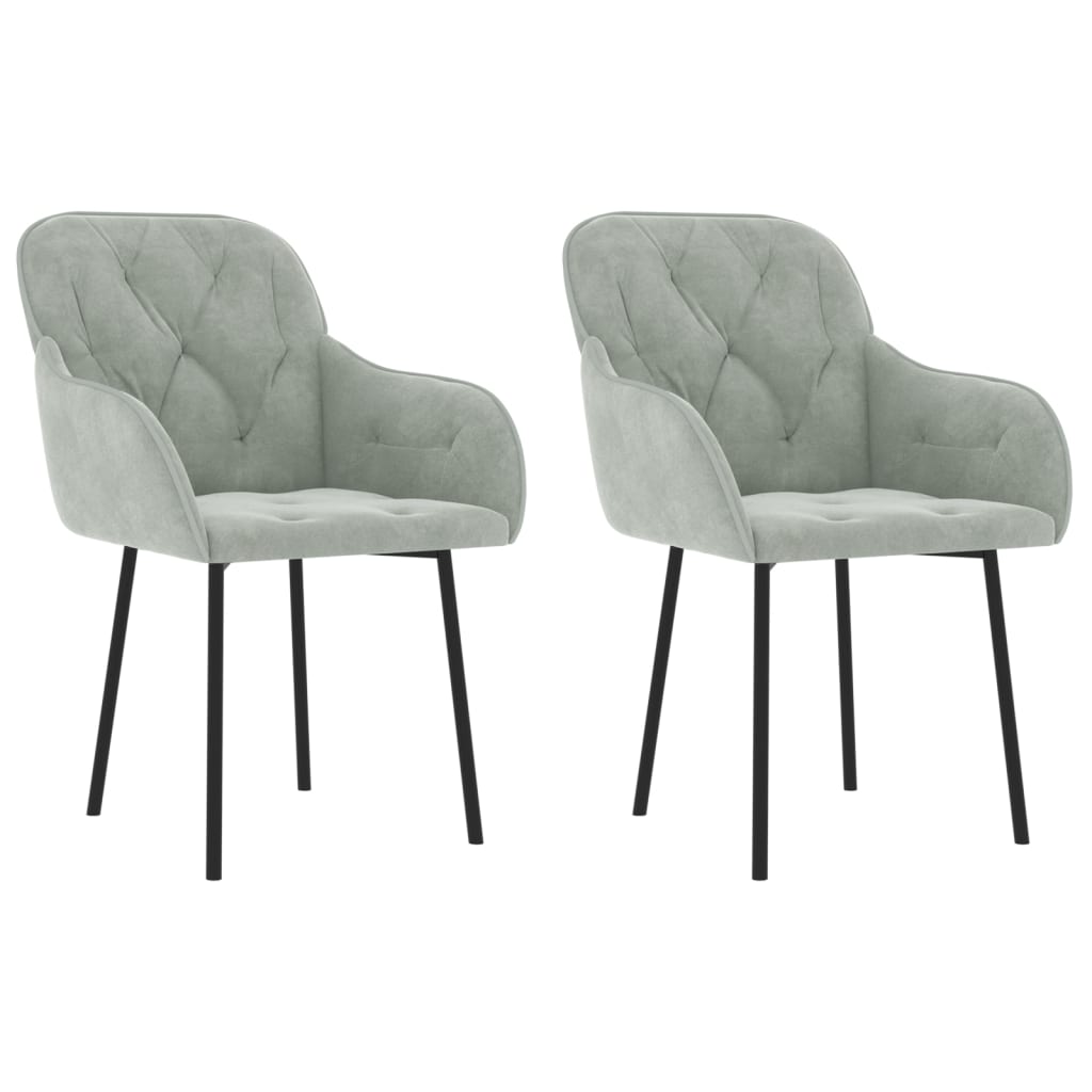 Eetkamerstoelen Fluweel Lichtgrijs