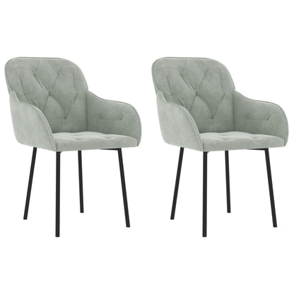 Eetkamerstoelen Fluweel Lichtgrijs